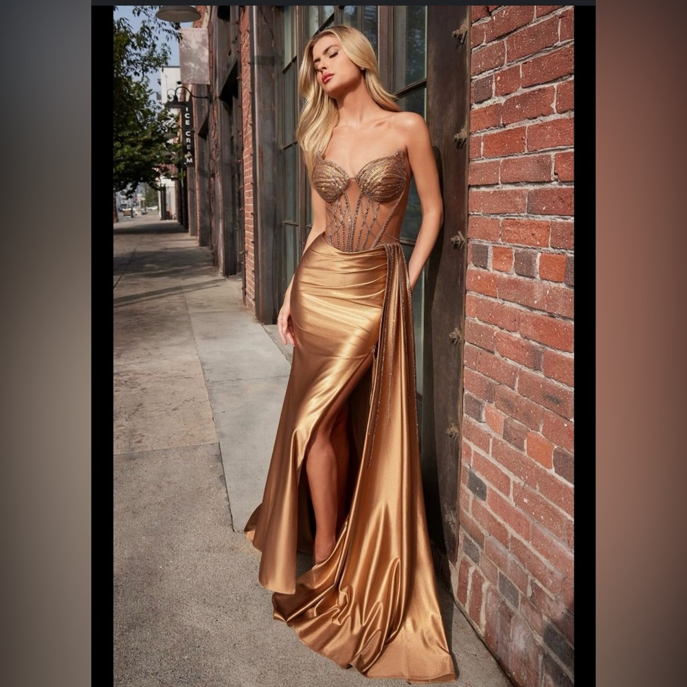 Elegant Gold Evening Gown